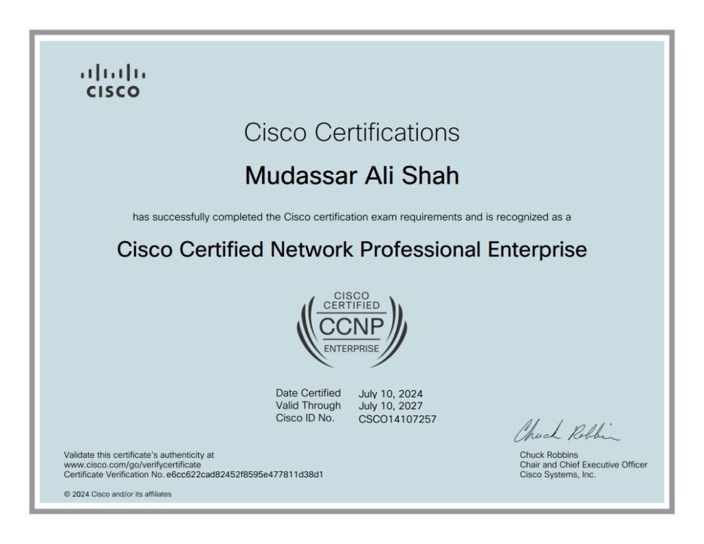 cisco certified network professional enterprise certificatejpg page1